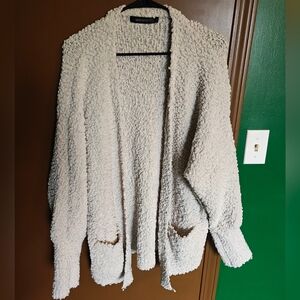 Merokeety Cozy Cream Sherpa Women's Cardigan - L